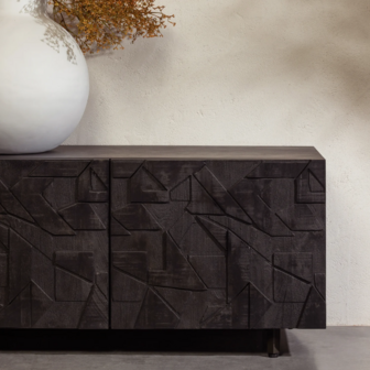 WOOOD Premium Counter TV Meubel Mango Zwart