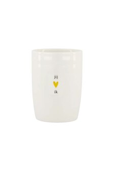 Zusss koffiemok goud hartje jij &amp; ik wit