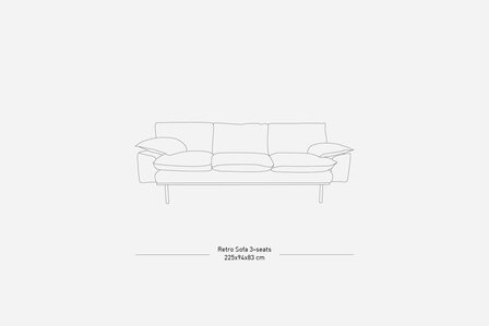 HKLIVING Retro Sofa 3 Zits, Royal Velvet Magnolia