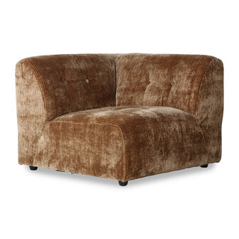 HKLIVING Vint Couch Element Right Corduroy Velvet, Aged Gold