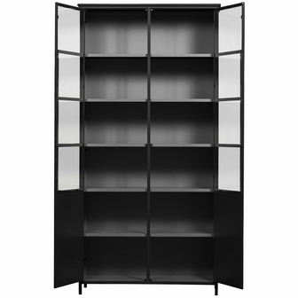 WOOOD Premium Exhibit XL 2 deurs vitrinekast metaal zwart 