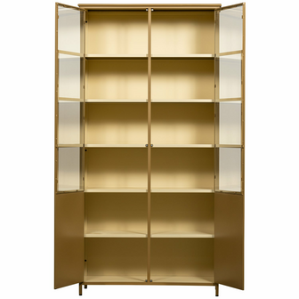 WOOOD Premium Exhibit XL 2 deurs vitrinekast metaal honing geel