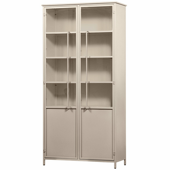 WOOOD Premium Exhibit XL 2 deurs vitrinekast metaal zand