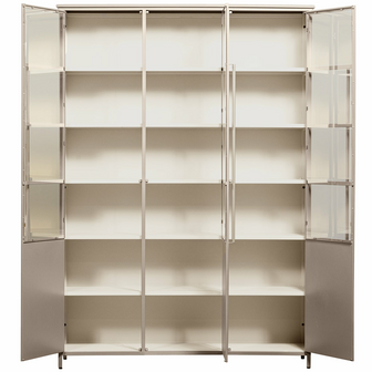 WOOOD Premium Exhibit XL 3 deurs vitrinekast metaal zand
