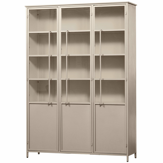 WOOOD Premium Exhibit XL 3 deurs vitrinekast metaal zand