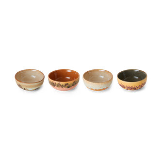 HKLIVING 70s ceramics: XS bowls, marine (set of 4)