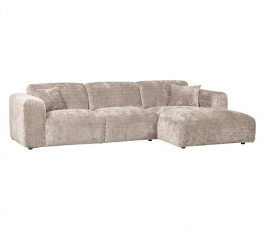 WOOOD Premium Cloud hoekbank Chenille Naturel Rechts