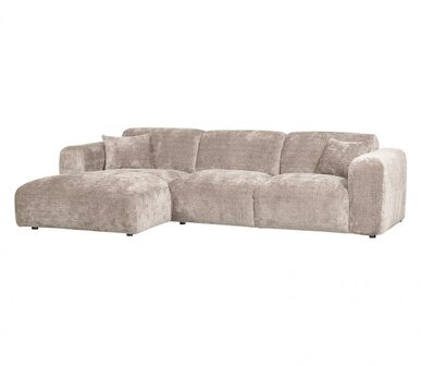 WOOOD Premium Cloud hoekbank Chenille Naturel Links