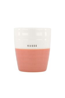Zusss koffiemok kusss wit/oudroze