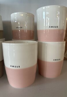 Zusss koffiemok amour wit/roze