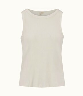 Zusss singlet ronde hals in rib off white
