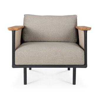 Ethnicraft Corbey outdoor loungestoel incl. kussens oyster