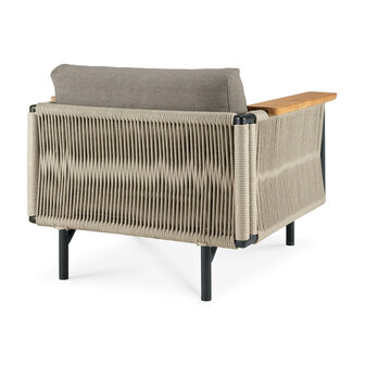 Ethnicraft Corbey outdoor loungestoel incl. kussens silt