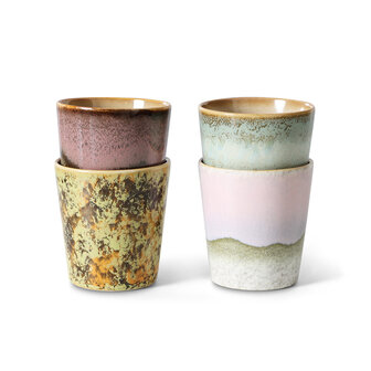 HKLIVING 70s ceramics: coffee mugs, serendipity (set of 4)