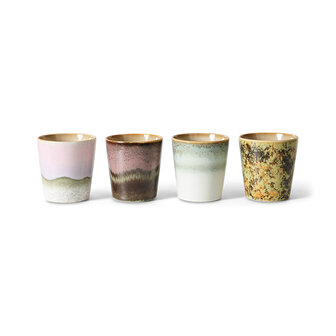HKLIVING 70s ceramics: coffee mugs, serendipity (set of 4)