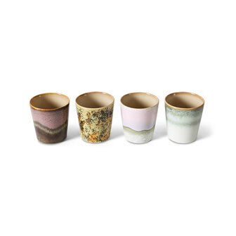 HKLIVING 70s ceramics: coffee mugs, serendipity (set of 4)
