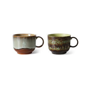 HKLIVING 70s ceramics: tea cup, odyssey (set of 2)