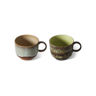HKLIVING 70s ceramics: tea cup, odyssey (set of 2)