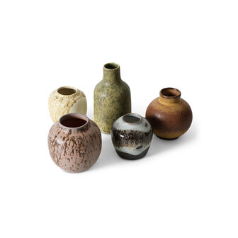 HKLIVING 70s ceramics: small vases, pursuit (set of 5)