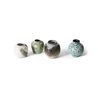 HKLIVING 70s ceramics: small vases, canyon (set of 4)