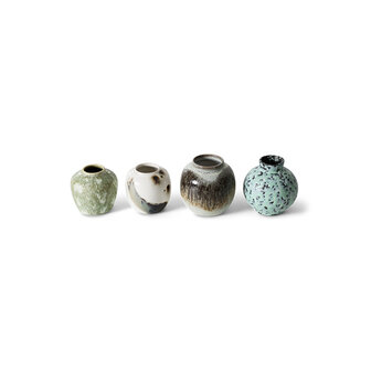 HKLIVING 70s ceramics: small vases, canyon (set of 4)