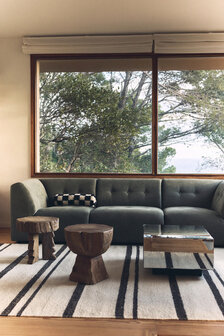 HKLIVING Striped woolen kelim cream, 200x300cm