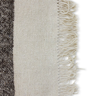 HKLIVING Striped woolen kelim cream, 200x300cm