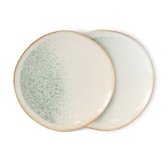 HKLIVING 70s ceramics: side plates mist, set of 2