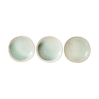 HKLIVING 70s ceramics: side plates mist, set of 2