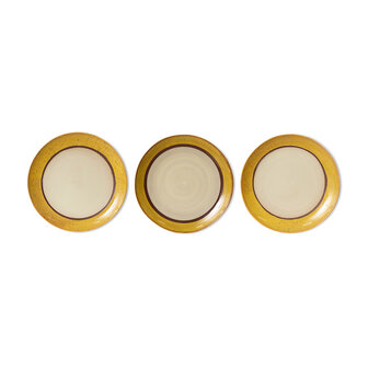 HKLIVING 70s ceramics: dinner plates coconut, set of 2
