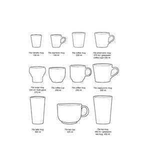 HKLIVING 70s ceramics: coffee mugs grounding, set of 6