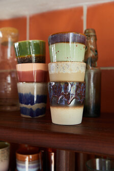 HKLIVING 70s ceramics: coffee mugs grounding, set of 6