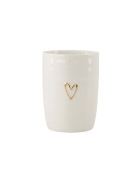 Zusss koffiemok open hartje wit goud