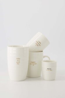 Zusss koffiemok open hartje wit goud