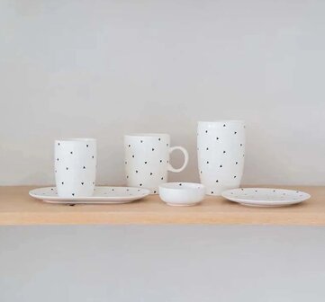 Zusss gebaksbordje hartjes wit