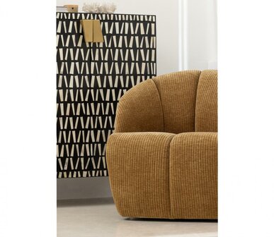 Woood Mojo Draaifauteuil Geweven Ribstof Honing Geel