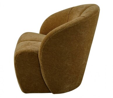 Woood Mojo Draaifauteuil Geweven Ribstof Honing Geel