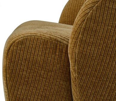 Woood Mojo Draaifauteuil Geweven Ribstof Honing Geel