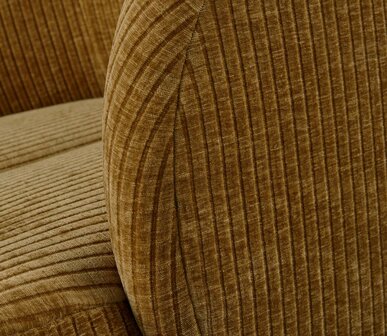 Woood Mojo Draaifauteuil Geweven Ribstof Honing Geel