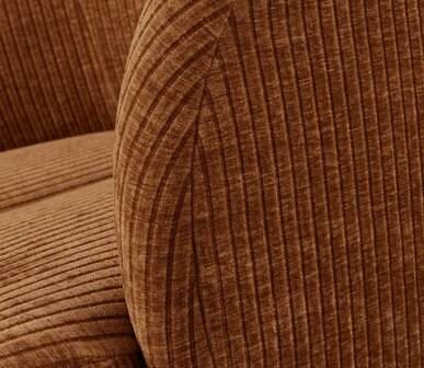 Woood Mojo Draaifauteuil Geweven Ribstof Roest Bruin