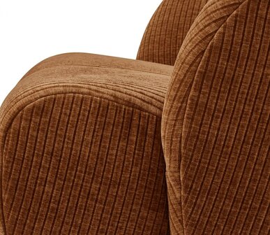Woood Mojo Draaifauteuil Geweven Ribstof Roest Bruin