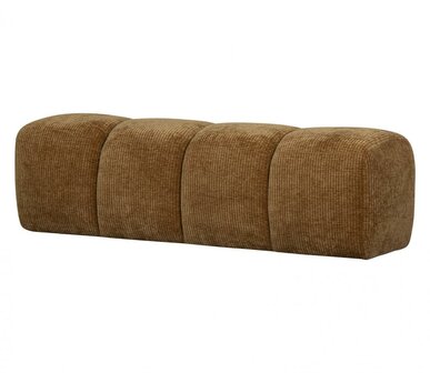 Woood Mojo Eetbankje 164cm Geweven Ribstof Honinggeel