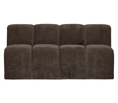 WOOOD Mojo Eetbankje 164cm Met Rugleuning Ribstof Bruin