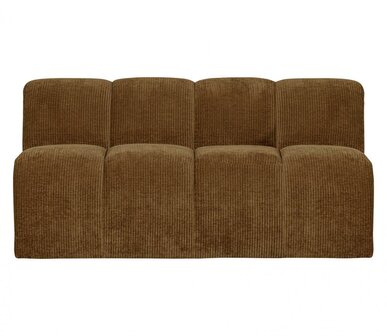 WOOOD Mojo Eetbankje 164cm Met Rugleuning Ribstof Honinggeel