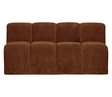 WOOOD Mojo Eetbankje 164cm Met Rugleuning Ribstof Roestbruin