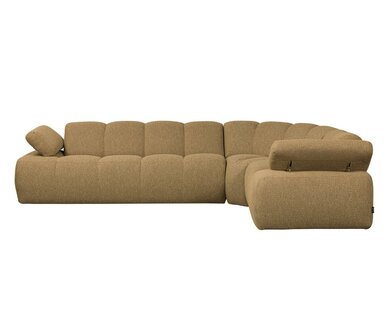 WOOOD Mojo hoekbank boucl&eacute; Geel/Bruin melange rechts