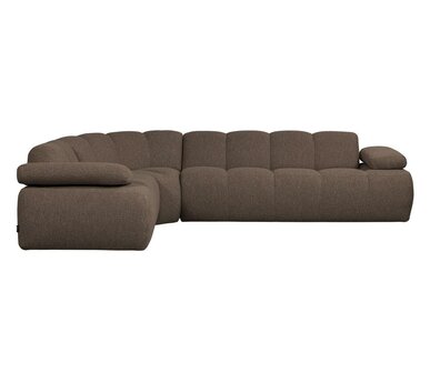 WOOOD Mojo hoekbank boucl&eacute; Bruin melange links