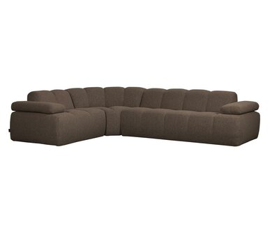 WOOOD Mojo hoekbank boucl&eacute; Bruin melange links