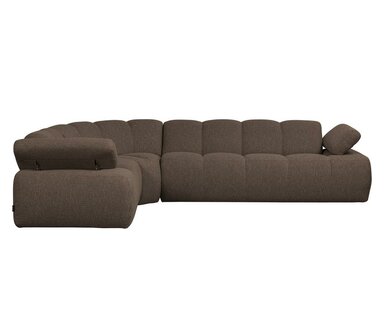 WOOOD Mojo hoekbank boucl&eacute; Bruin melange links
