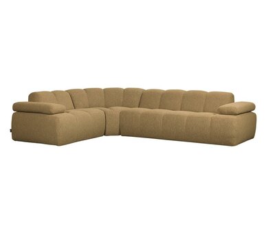 WOOOD Mojo hoekbank boucl&eacute; Geel/Bruin melange links